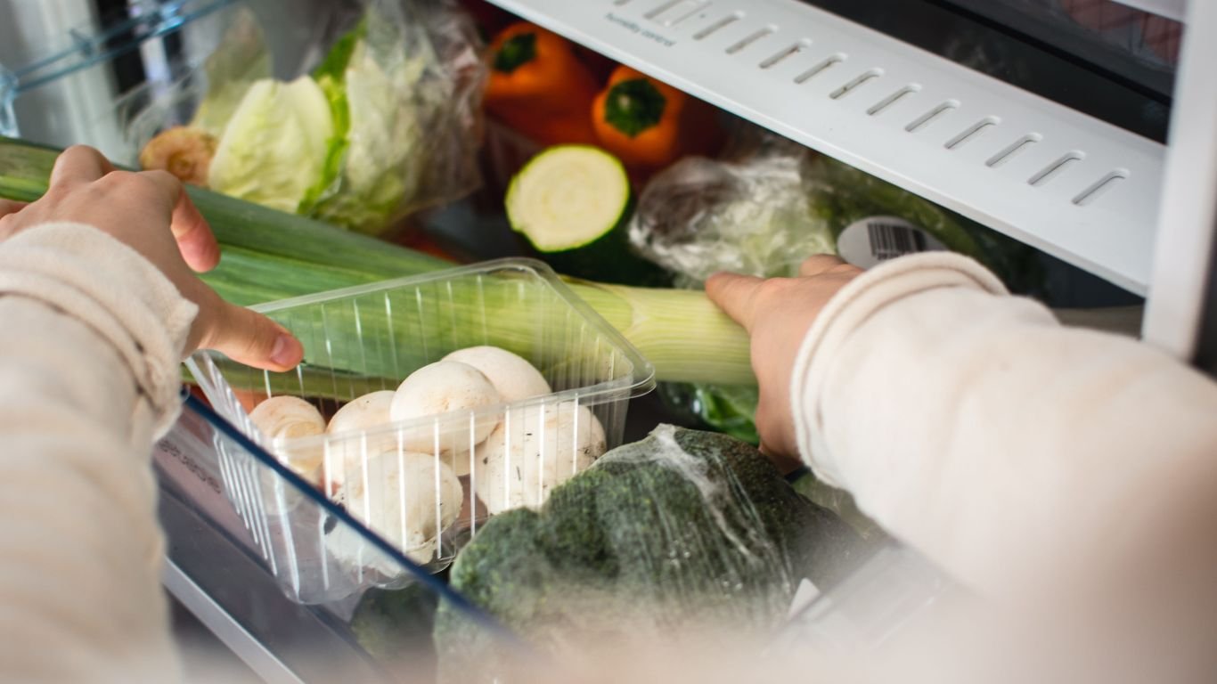 Refrigerator with adjustable shelving available at Home Depot.