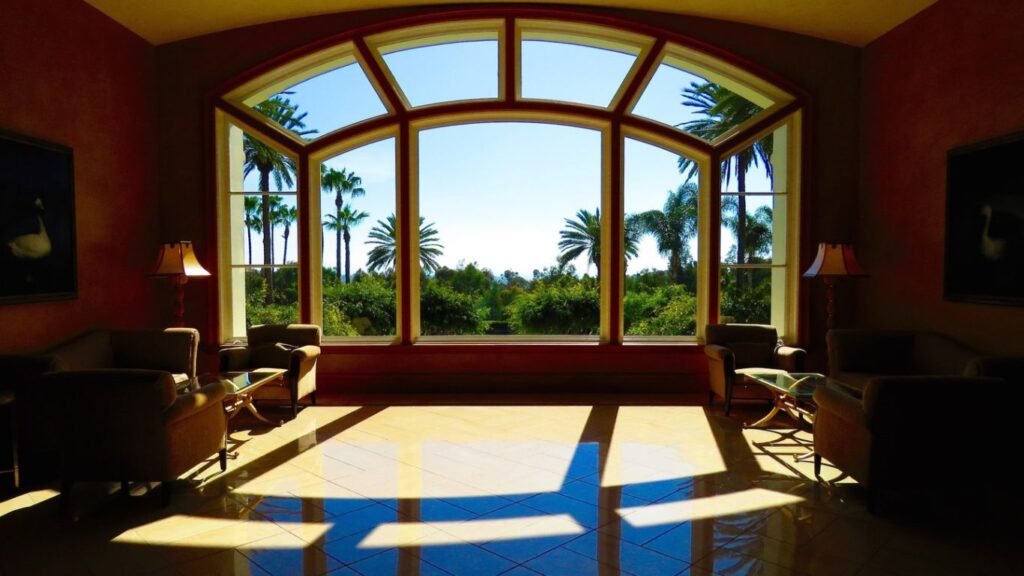 Patio doors featuring built-in blinds from Home Depot