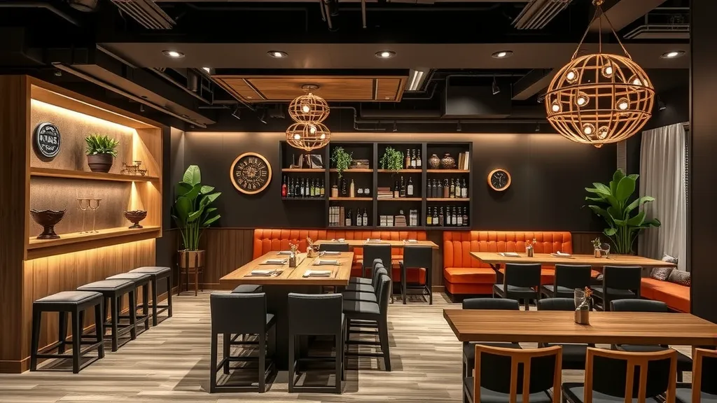 Stylish modern lounge with warm lighting, wood accents, and comfortable seating, representing Home Depot Military Discount savings for veterans and active service members.